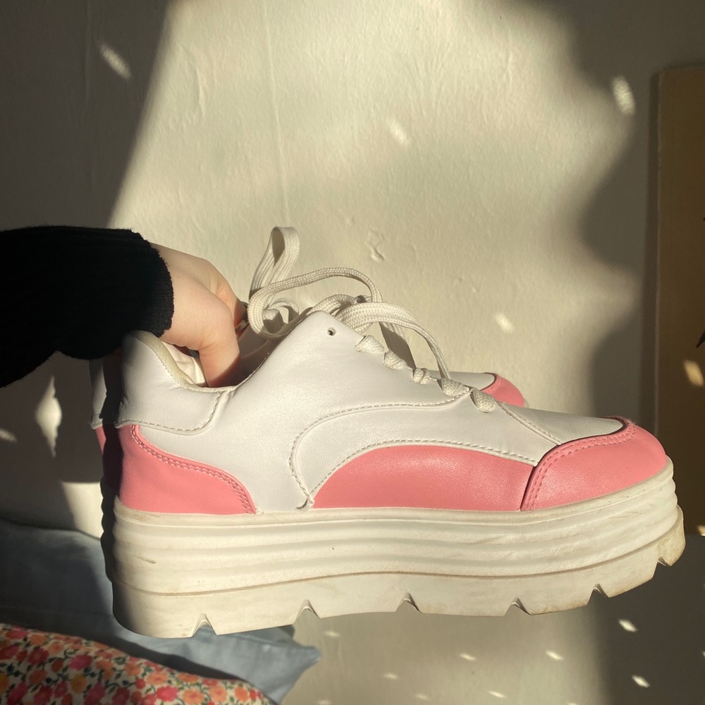 Platform pink sneakers